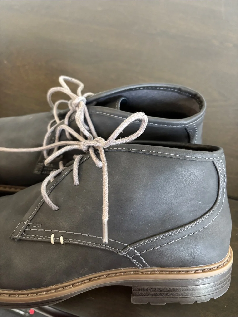 Men's Varese Charcoal Chukka Boots - Lace-Up Casual Size 9.5